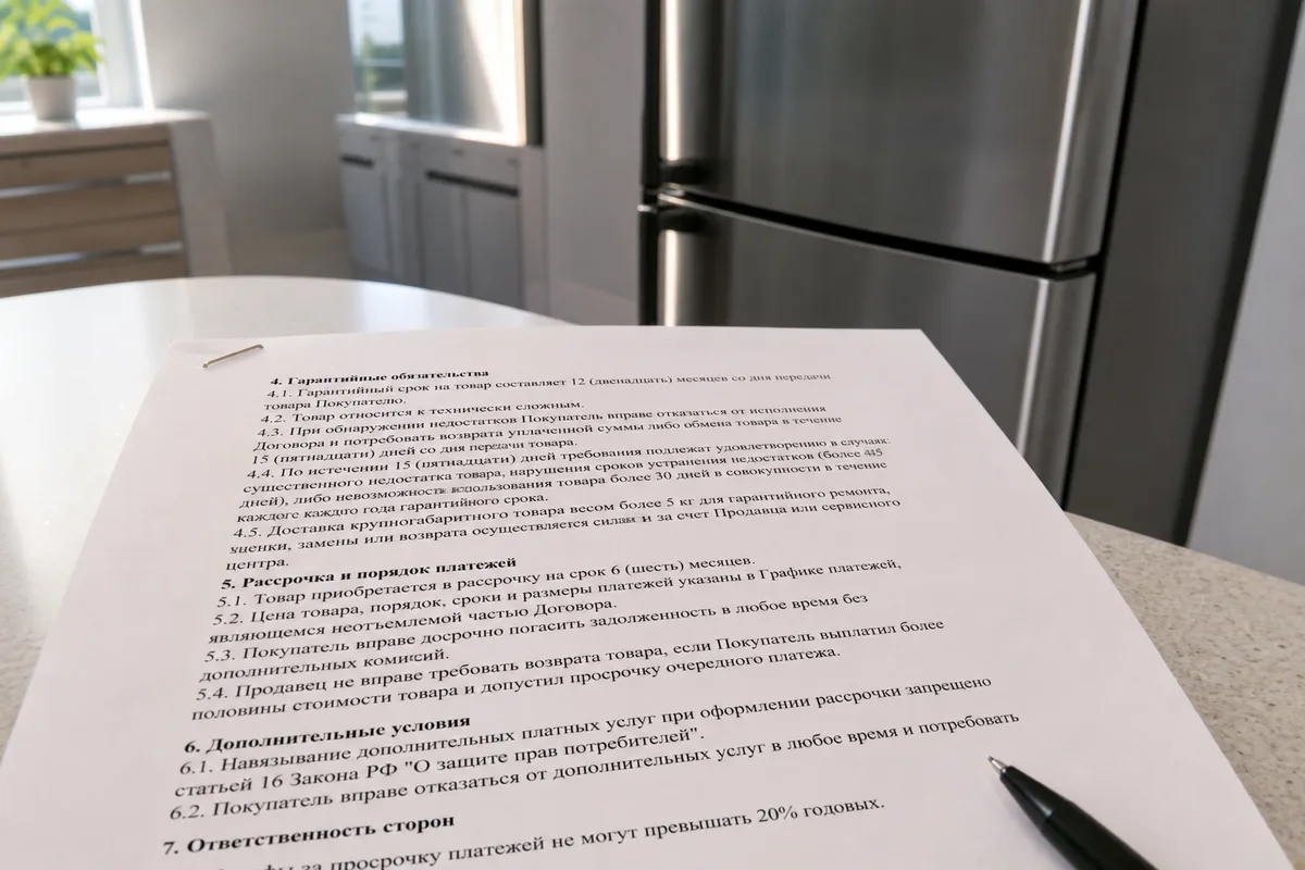 Гарантия на холодильник в рассрочку: какие пункты договора защитят покупателя