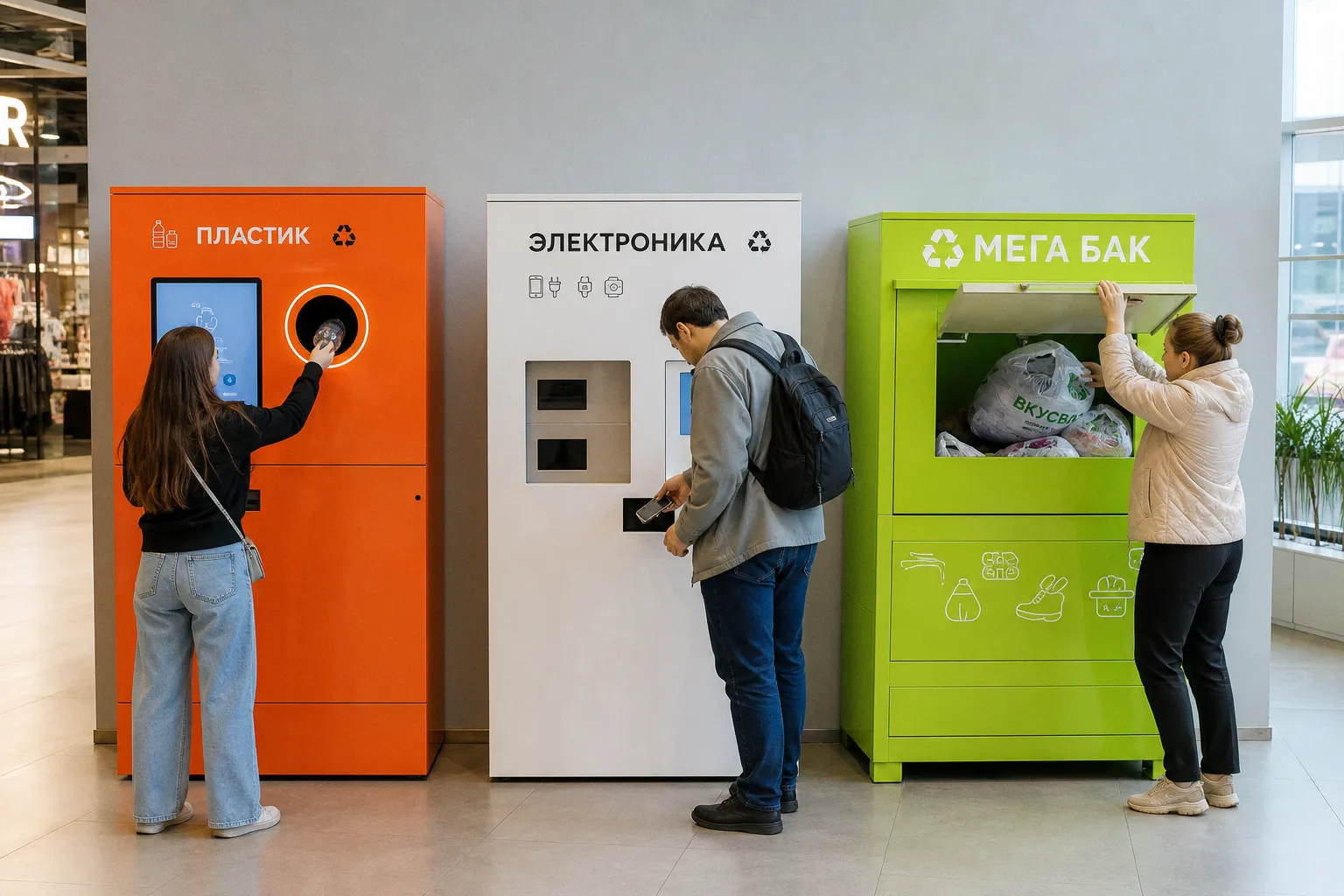 ВкусВилл и МЕГА открывают пункты приема вторсырья в торговых центрах
